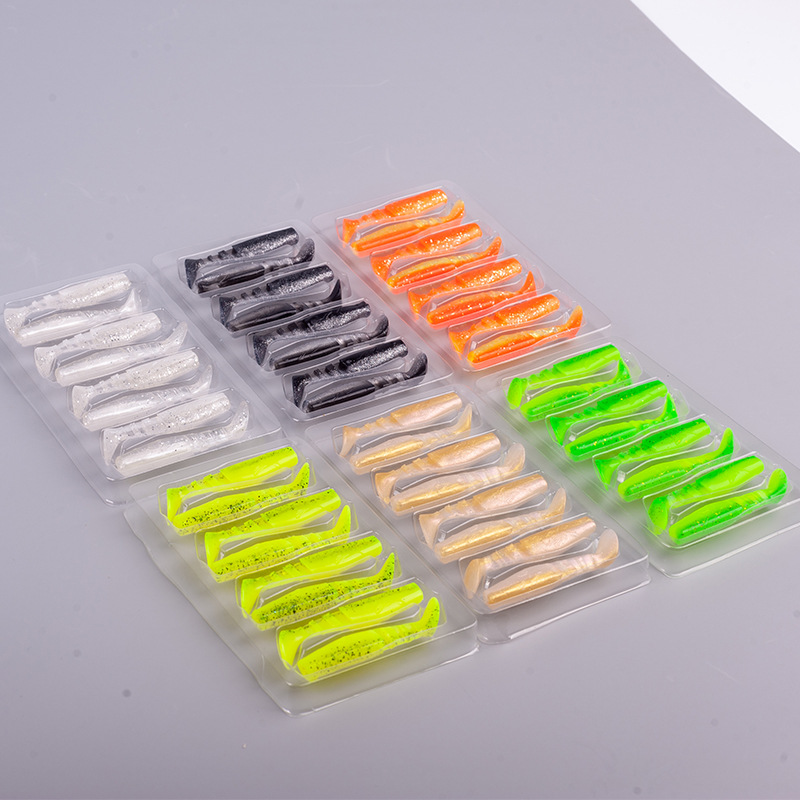 CHEERY Cross-border PVC Soft Bait T-tail Lure Bait for Mandarin Fish Bass Mouth-raising Outdoor Fishing Gear 8 Pack Wholesale – Worms & Grubs – view 2