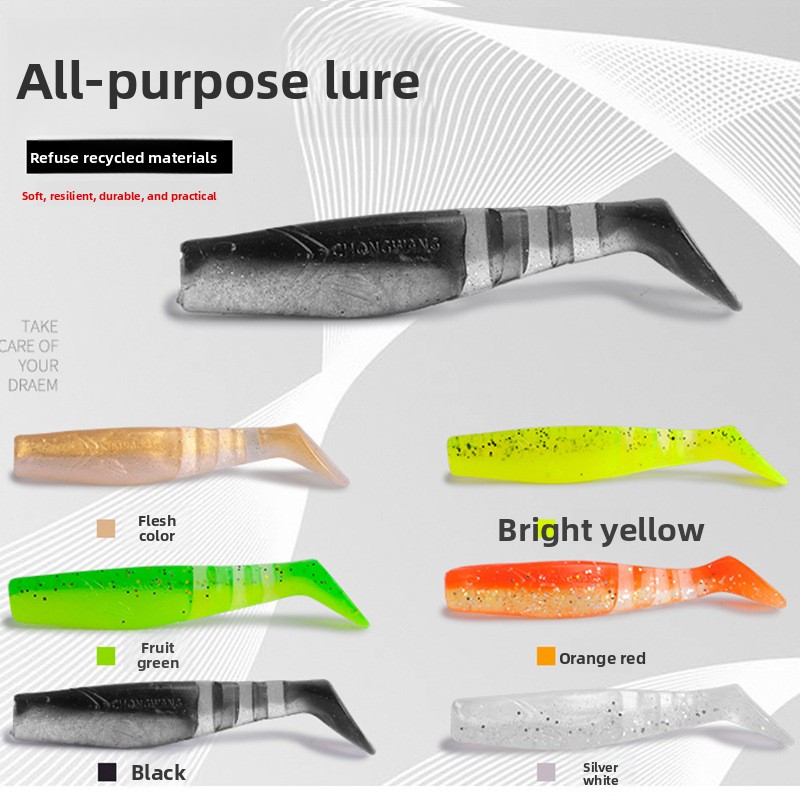 CHEERY Cross-border PVC Soft Bait T-tail Lure Bait for Mandarin Fish Bass Mouth-raising Outdoor Fishing Gear 8 Pack Wholesale – Worms & Grubs – view 4