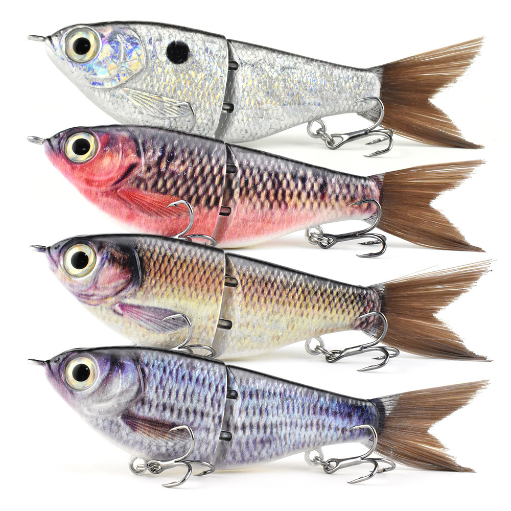 120mm/175g ABS Plastic Live Bait Mini Two-section Sliding Realistic Fish Scale Simulation Luya Bait Without Hooks – Swimbait – view 1