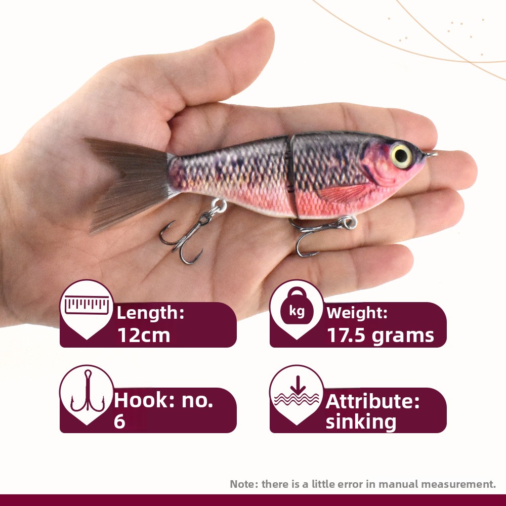 120mm/175g ABS Plastic Live Bait Mini Two-section Sliding Realistic Fish Scale Simulation Luya Bait Without Hooks – Swimbait – view 5
