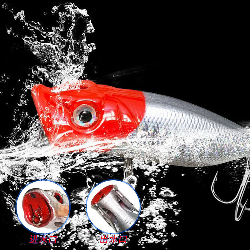 Wholesale Long Cast Topwater Popper Hard Lure, 7cm 12g Multicolor Bionic ABS Rattle Ball Glow in the Dark Fishing Bait – Popper – view 4