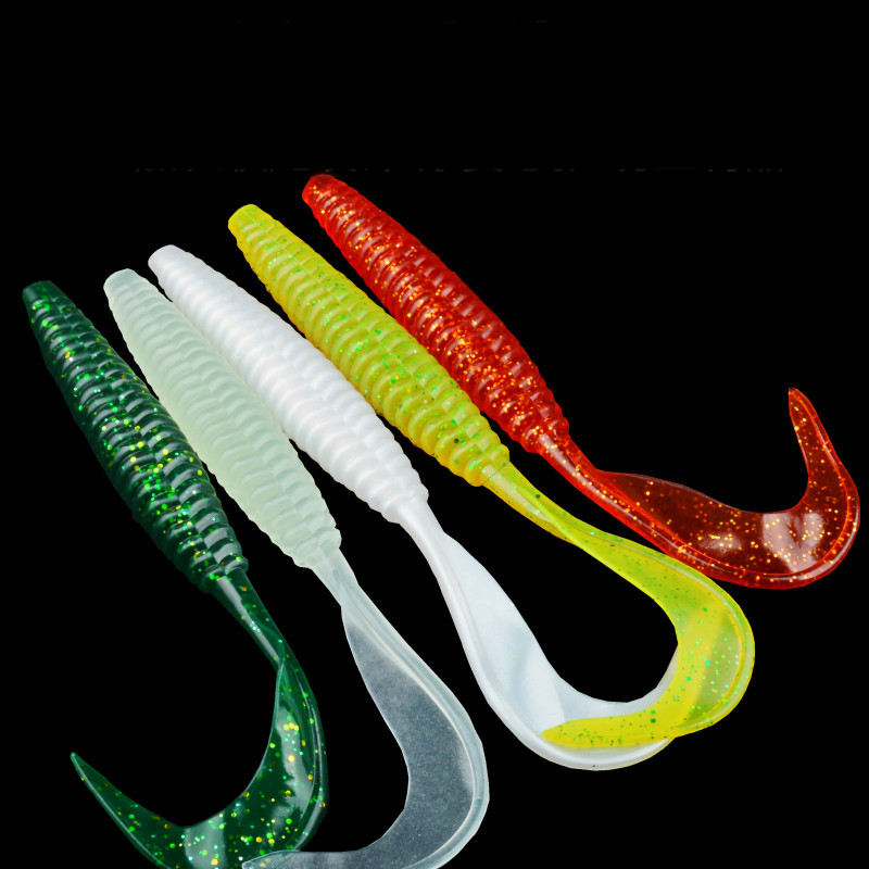 13cm 5.5g Big Sickle Curly Tail Soft Worm Lure, Grub Curly Tail Artificial Soft Bait – Worms & Grubs – view 4