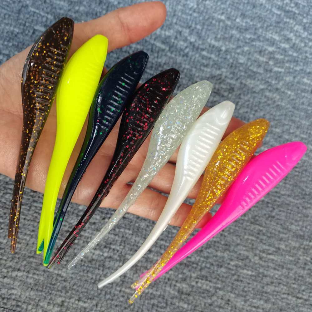 120mm 10g High Elastic TPR Fork Tail Soft Lure, Bite Resistant Floating Dual Color TPR Bait – Worms & Grubs – view 3