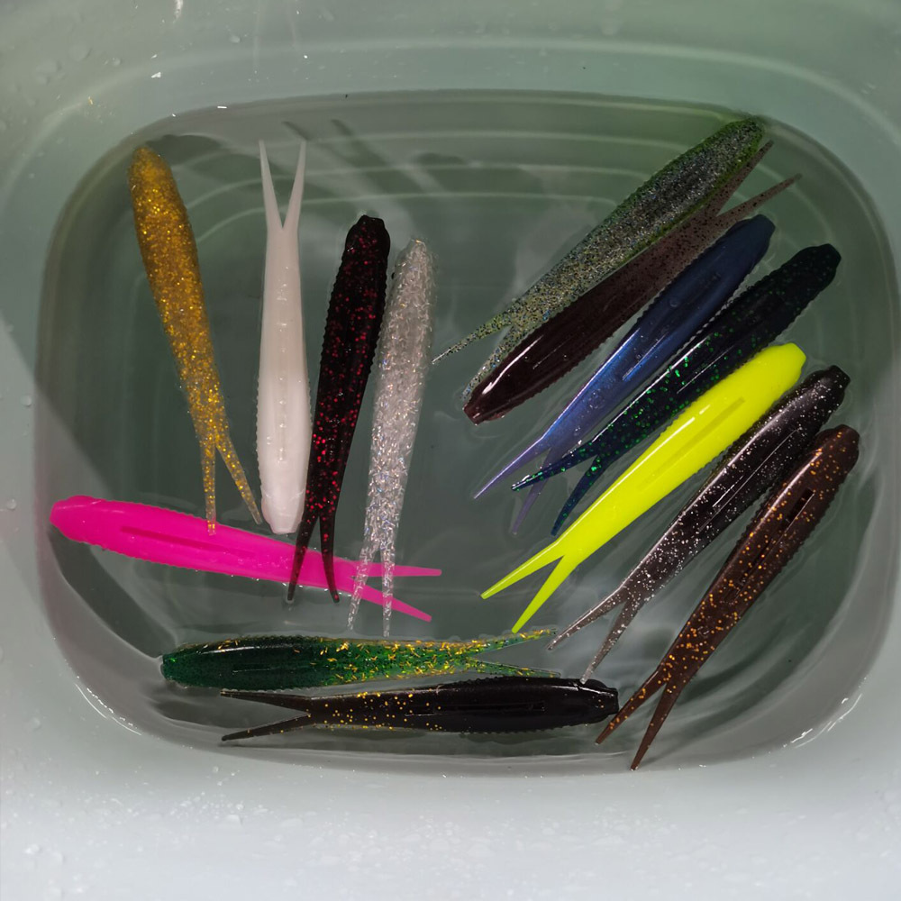 120mm 10g High Elastic TPR Fork Tail Soft Lure, Bite Resistant Floating Dual Color TPR Bait – Worms & Grubs – view 4