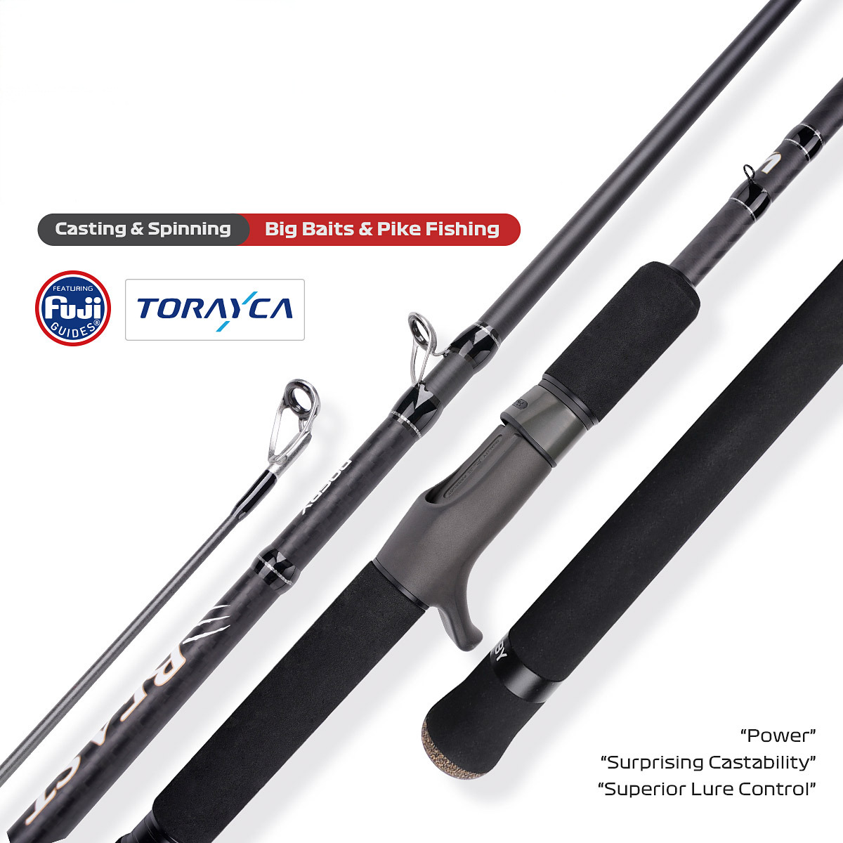 POWERGAME Carbon Fishing Rod Lake Lure Fishing Freshwater Hard Action 170g Two-Piece for Pike Dog Fish Catfish – Fishing Rod – view 2