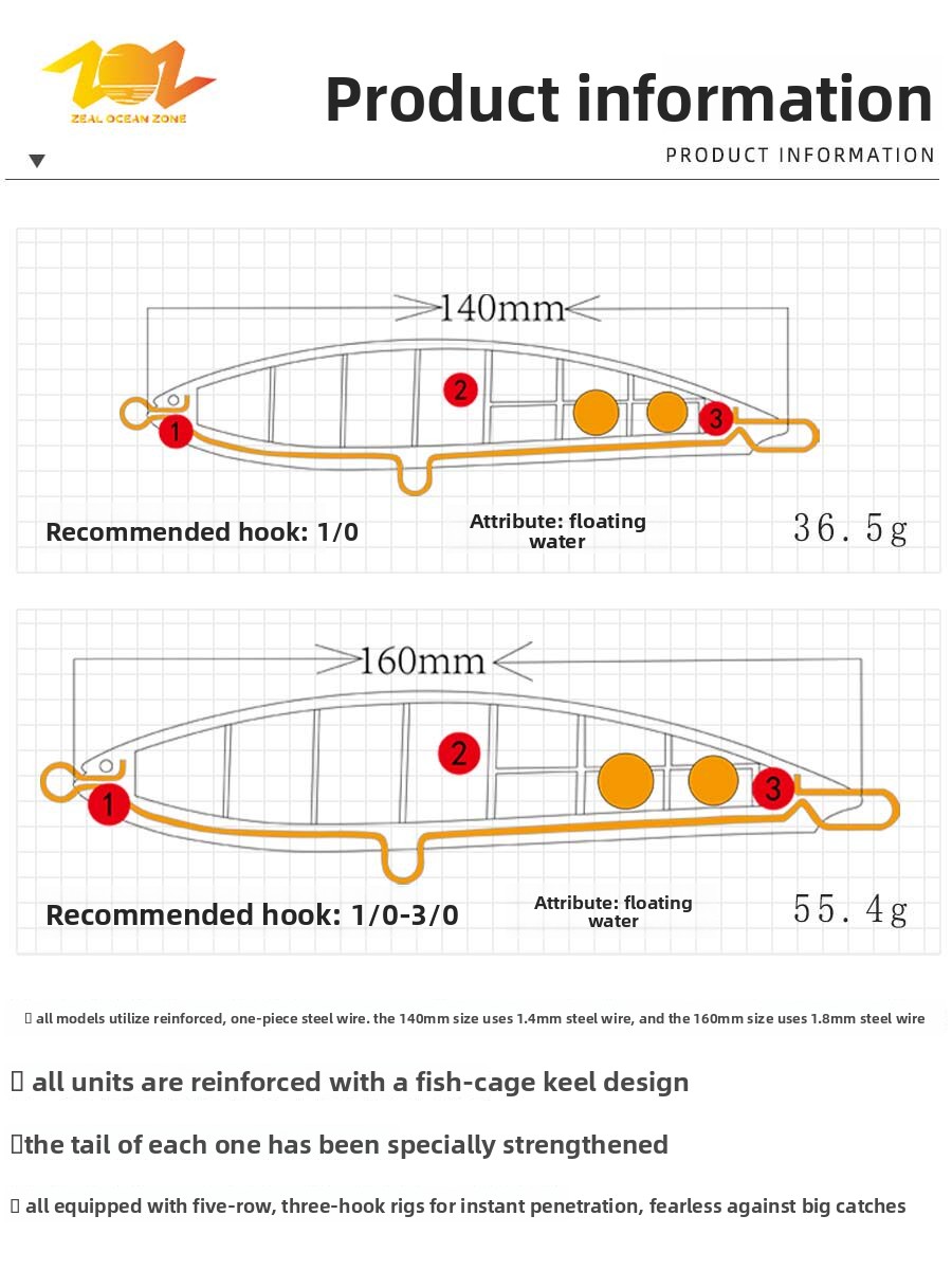 Stainless Steel Floating Pencil Lure 140160mm Long-Cast Surface Pencil for Saltwater Fish Hooks – Pencil – view 3