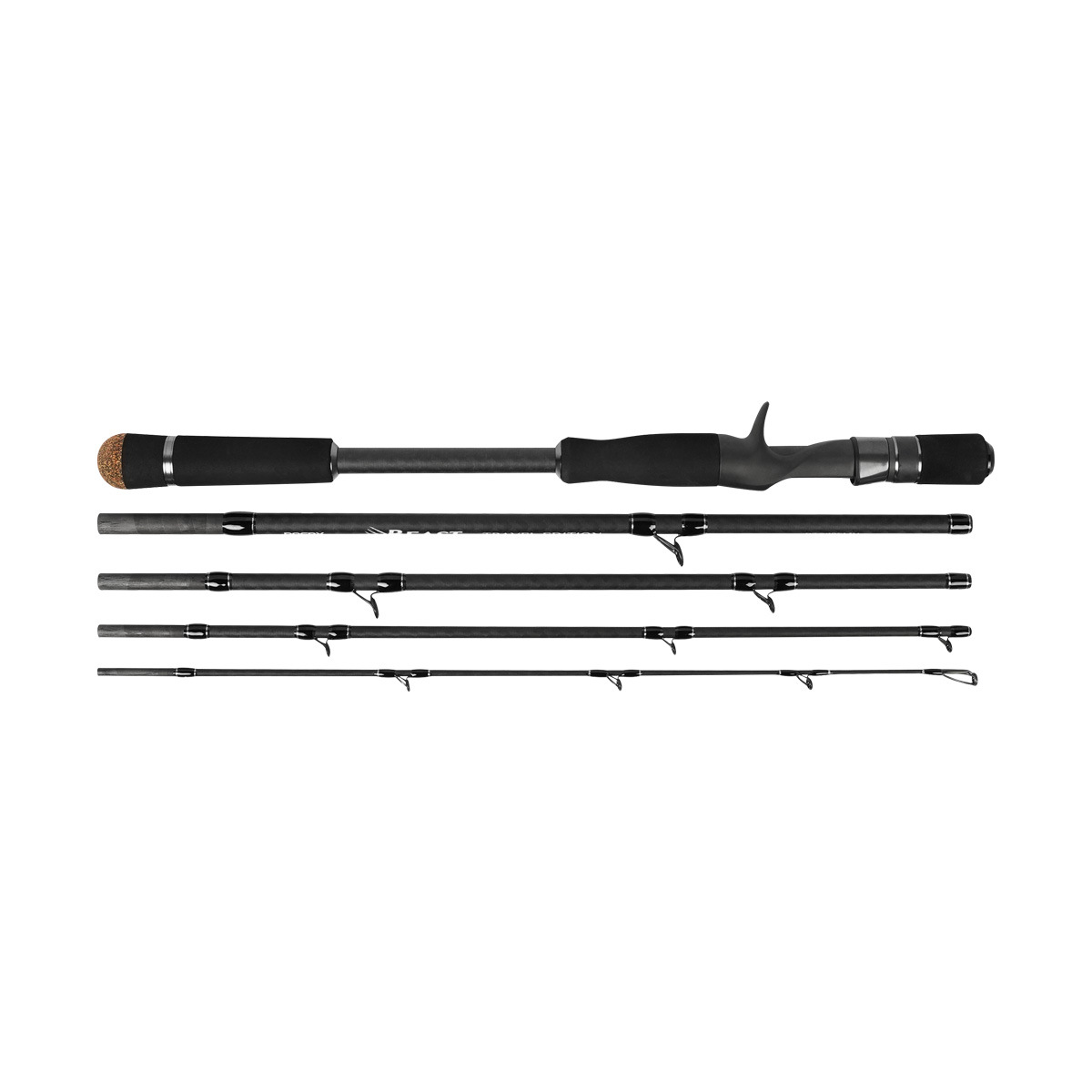 Road Sub-rod 4/5 Section Portable Carbon Gun Straight Handle Rod Black Long Throw Travel Fresh Sea Water Fishing – Fishing Rod – view 1
