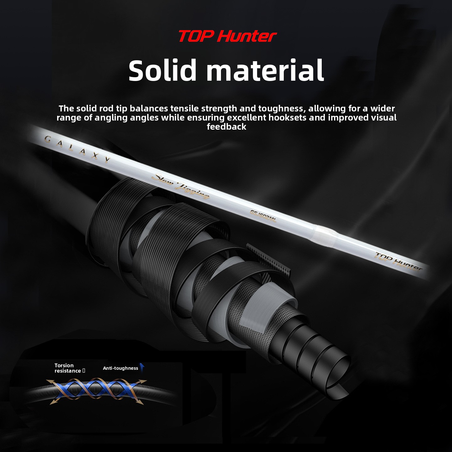 Offshore Boat Fishing Slow Roll Carbon Solid Rod 18 Meters Soft Tune Gun Handle Straight Handle – Fishing Rod – view 2