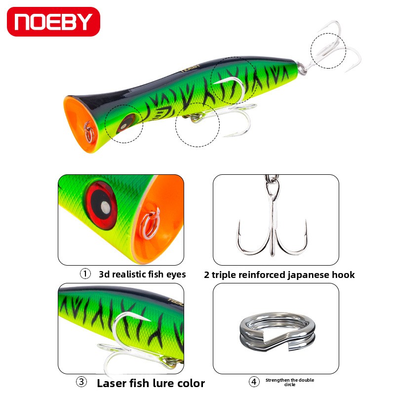 For Nobbi ABS Popper Lure for Sea & Boat Fishing Saltwater Fish Artificial Hard Bait – Hard Lure – view 3