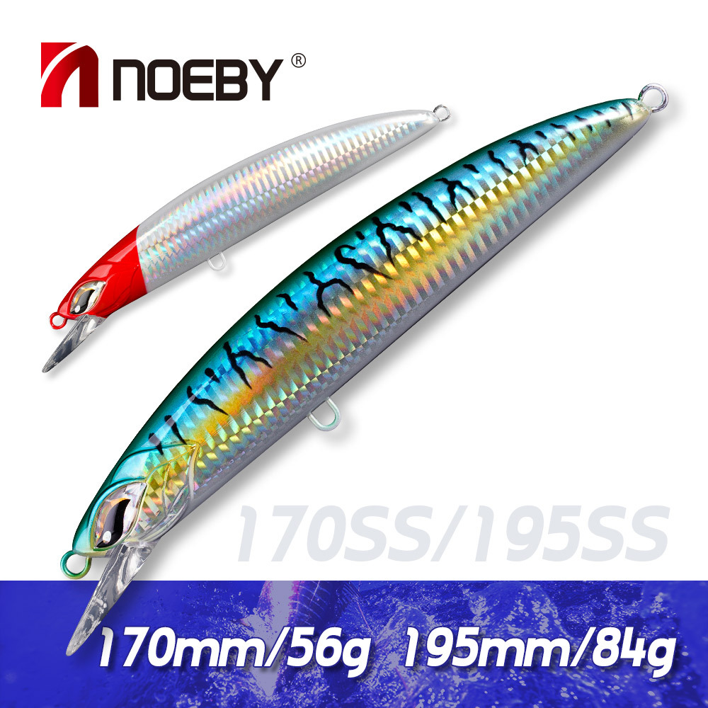 For Nobby Large Mino Luya Bait Deep Sea Towing Fishing Bait Sea Fishing Slow Sinking Plastic Hard Bait Hooks Saltwater Fish – Hard Lure – view 2
