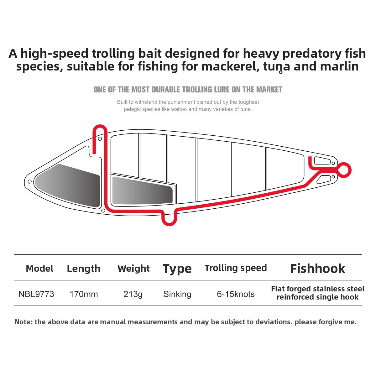 For Nobi Sea Fishing Trolling VIB Big G Heavy Luya Bait Boat Far Throwing Single Hook Fake Bait Submerged Golden Gun GT Bait – Hard Lure – view 3