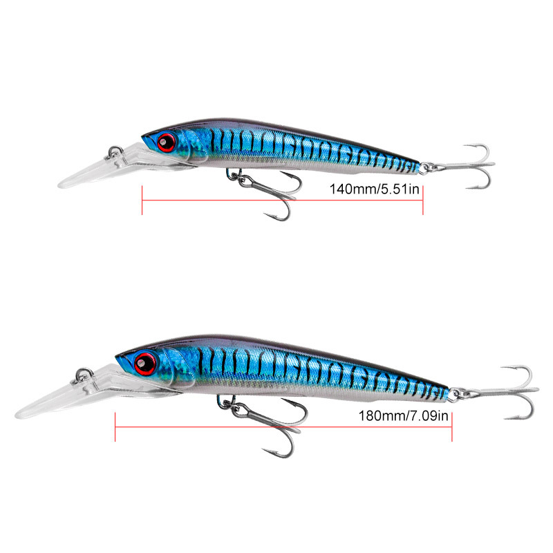 Daino Bait Luya Deep Sea Towing Long Tongue Plate Boat Fishing Sea Fishing GT Golden Gun Live Bait – Minnow – view 2