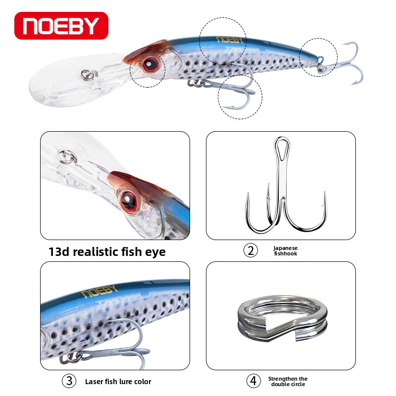 For ABS Sea Boat Hard Bait Fake Long Tongue Plate Trolling Mino Luya for Saltwater Fish 52gGT – Hard Lure – view 3