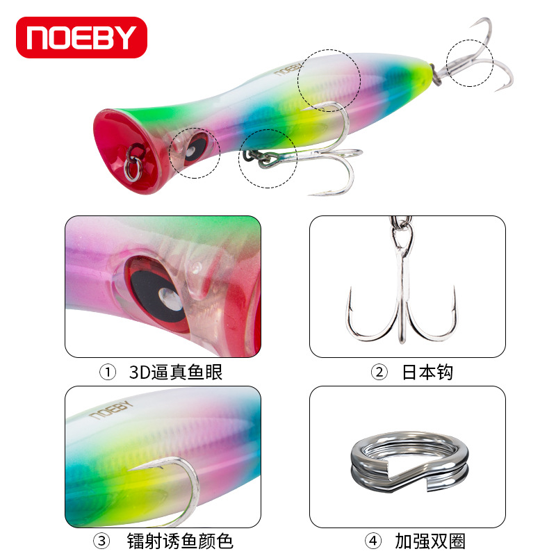 For Nobbi Climbing Artificial Live Bait 120mm 43g Stainless Steel for Saltwater Fish Sea Boat Fishing PopperLureGT Golden Gun – Fishing Lure – view 3