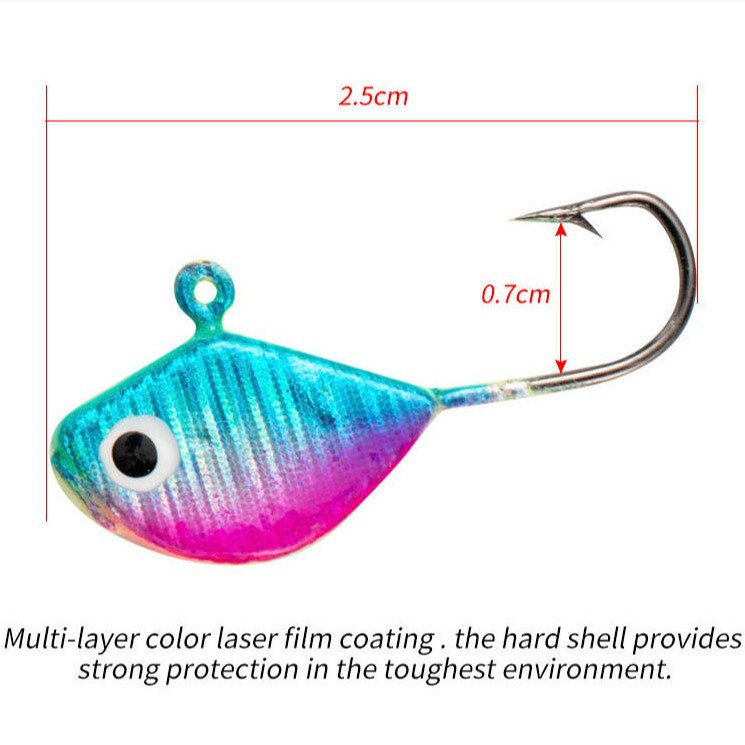 CHEERY Mini Teardrop Glow in Dark Micro Jig Head with 3D Eyes, Winter Ice Fishing Hook & Lure Tackle – Metal Jig – view 4