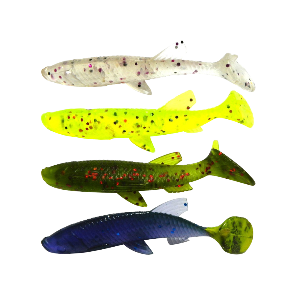 CHEERY SO013 7cm 5.5g 4pcs/bag Artificial Soft ABS Topwater Baits with T-Tail for Float & Sea Fishing – Worms & Grubs – view 2