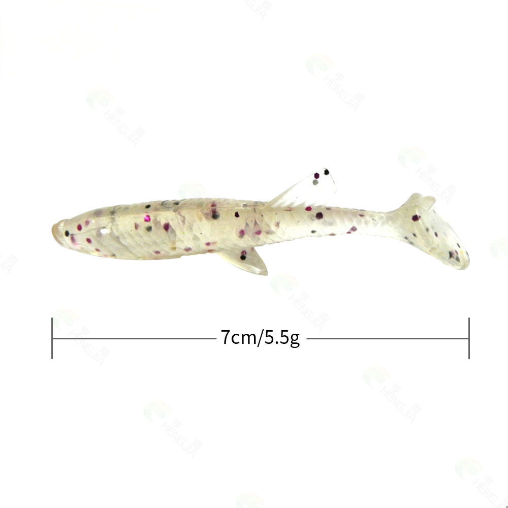CHEERY SO013 7cm 5.5g 4pcs/bag Artificial Soft ABS Topwater Baits with T-Tail for Float & Sea Fishing – Worms & Grubs – view 5