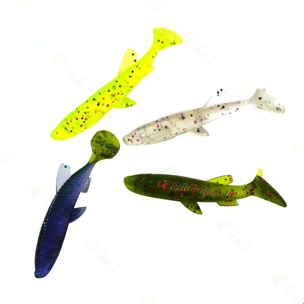 CHEERY SO013 7cm 5.5g 4pcs/bag Artificial Soft ABS Topwater Baits with T-Tail for Float & Sea Fishing – Worms & Grubs – view 4