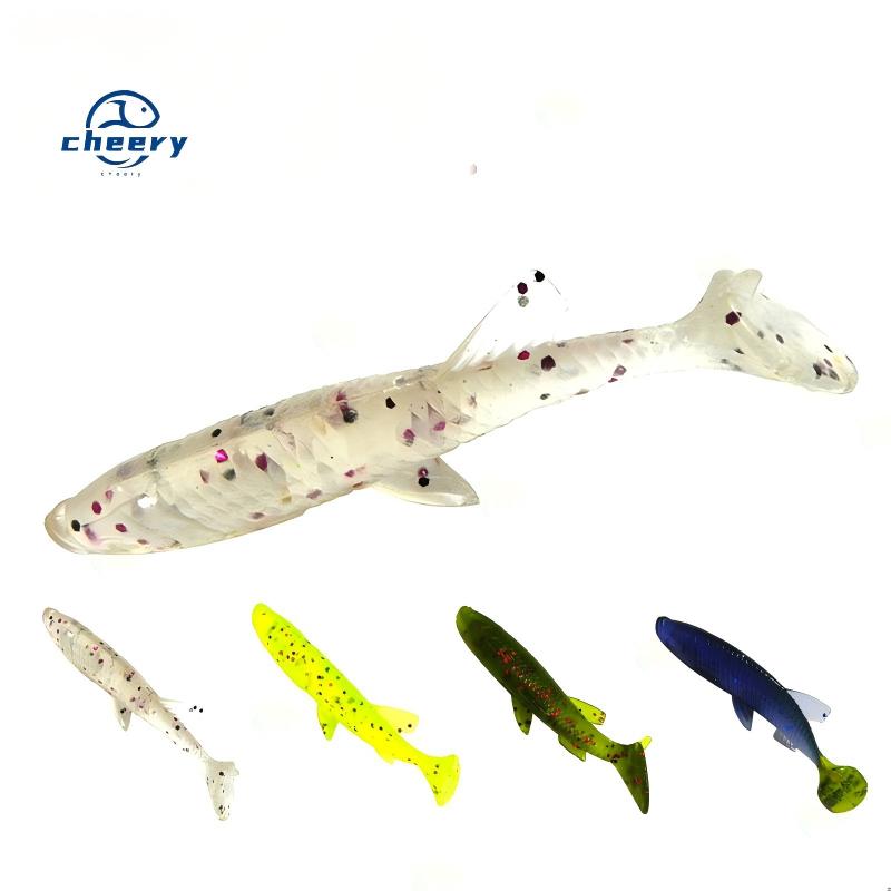 CHEERY SO013 7cm 5.5g 4pcs/bag Artificial Soft ABS Topwater Baits with T-Tail for Float & Sea Fishing – Worms & Grubs – view 1