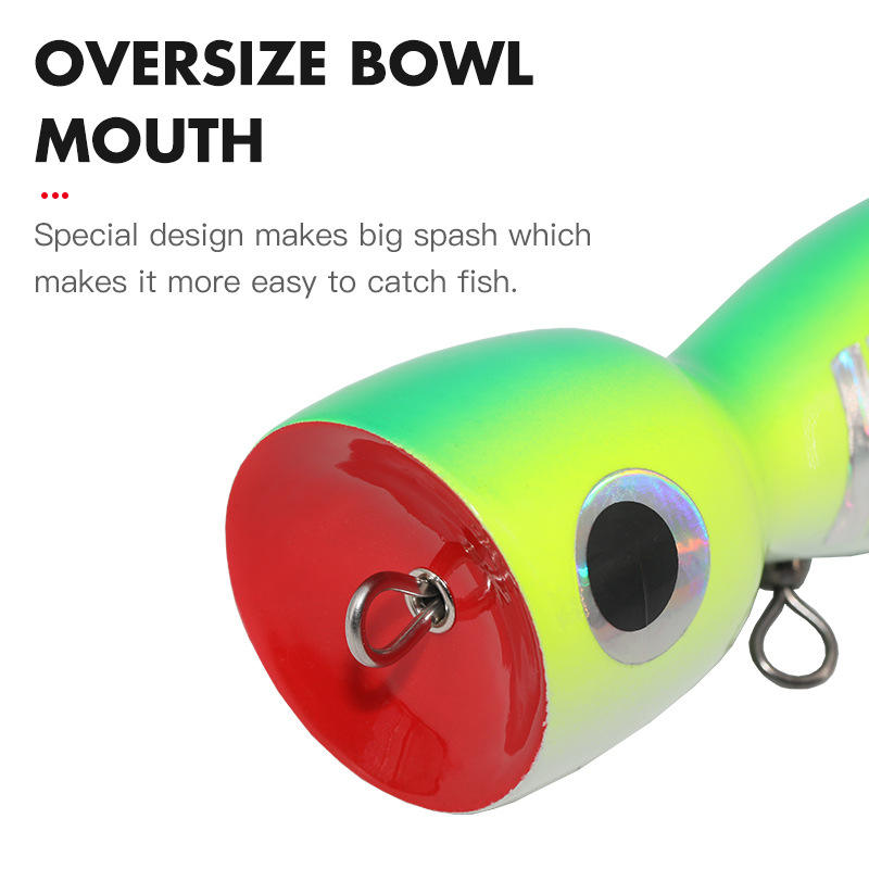 CHEERY 17cm 80g High Quality OEM 4 Colors Artificial Wood Popper Topwater Lure for Bass & Saltwater Fish Lake Fishing – Popper – view 4