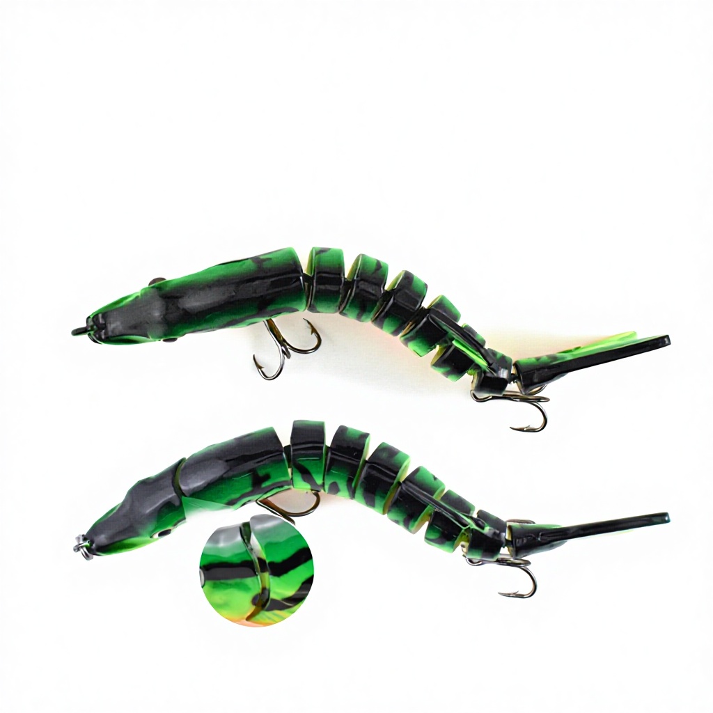 CHEERY Eight Section Pike Barracuda 130mm Long-Cast Sinking Bait Lure ABS Bass Fishing Gear Hard Printed with Hooks Freshwater – Swimbait – view 3