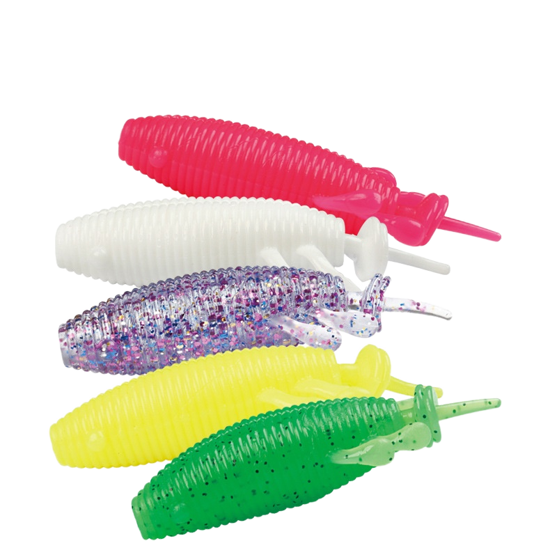 CHEERY Twin Tail Silicone Soft Swim Bait Topwater Lure for Marlin Pike & Cod-Ice Fishing Use 8cm with Hooks – Soft Lure – view 2
