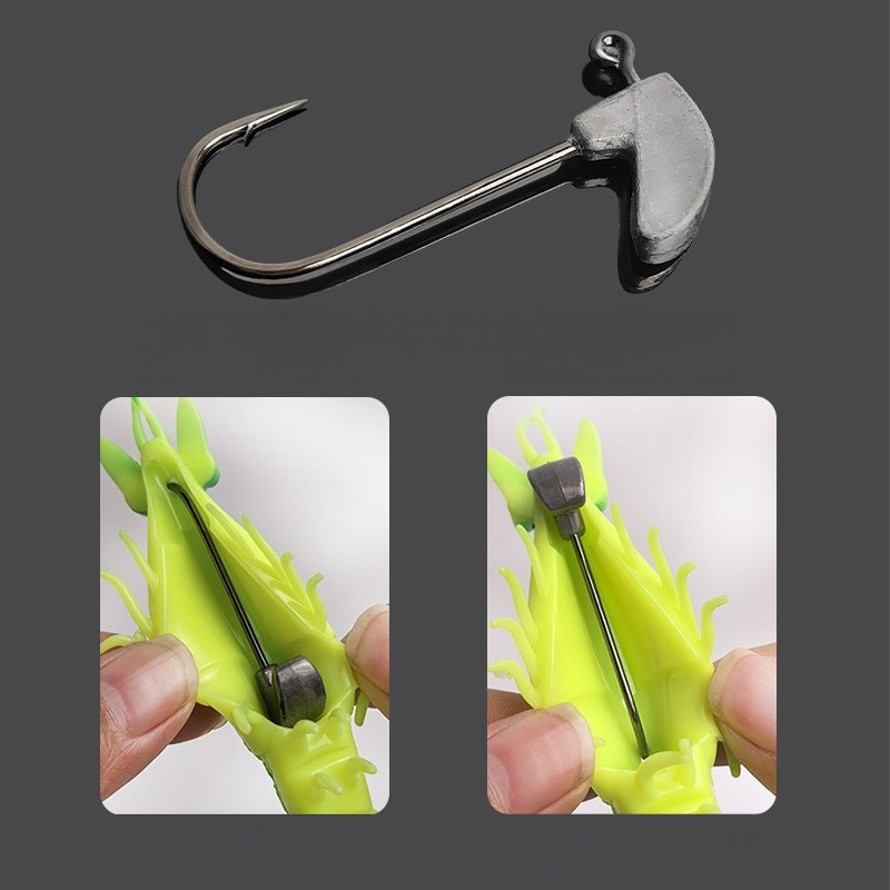10.5g 14g 18.5g Lifelike Shrimp Baits Midwater Lure for Saltwater Fish & Sea Bass Realistic Jigs with Luminous Features – Worms & Grubs – view 4