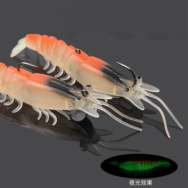 10.5g 14g 18.5g Lifelike Shrimp Baits Midwater Lure for Saltwater Fish & Sea Bass Realistic Jigs with Luminous Features – Worms & Grubs – view 3