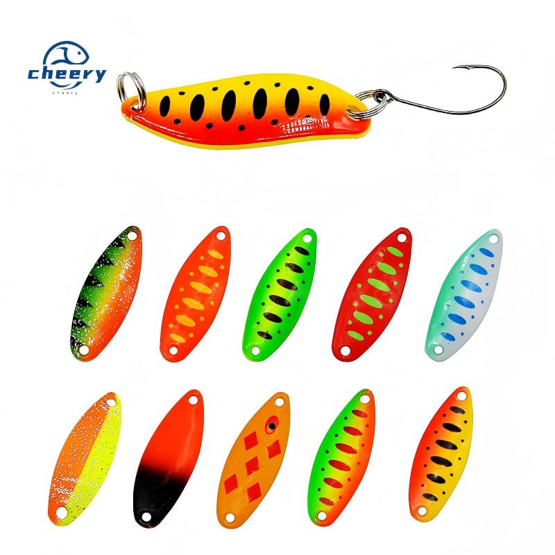 CHEERY Metal Midwater Trout Fishing Spoon Lure Hooks Printed New Design for Freshwater Fish Carp River Lake Stream Use Model – Spoon & Spinner – view 1