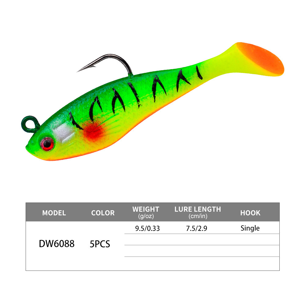 CHEERY SO073 8cm 10g ABS Artificial Soft Baits Lead Head Fishing Lures with T Tail for Ocean Boat Ice & Fly Fishing – Worms & Grubs – view 3