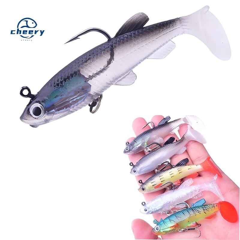 CHEERTY Catfish Carp 9cm 14g Silicone Soft Bait T-Tail Sinking Minnow Lure Hooks Tasmanian Devil Artificial River Lake – Worms & Grubs – view 1