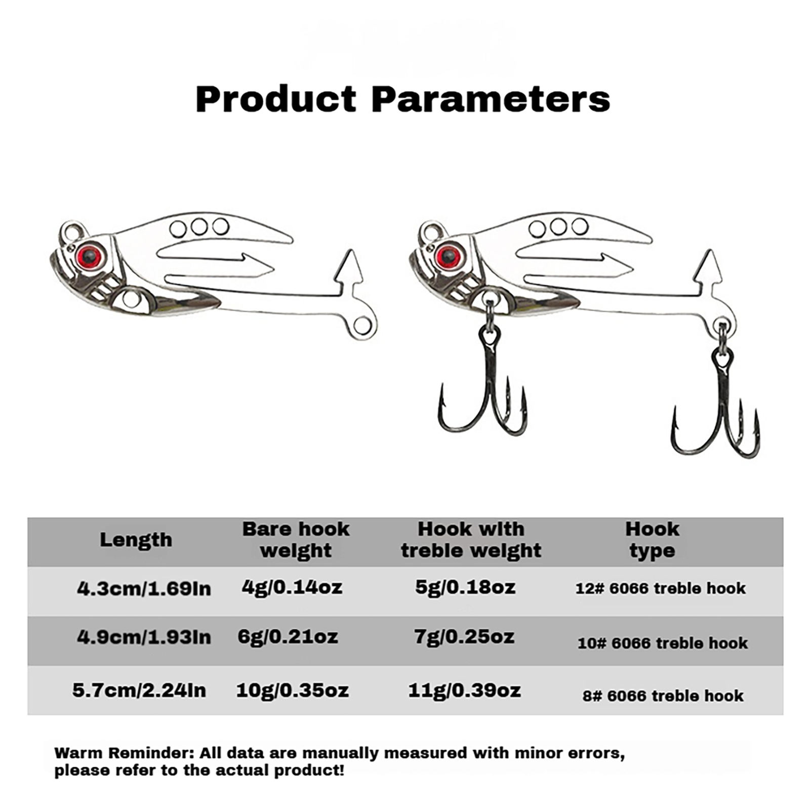CHEERY 5g-11.5g Vibration Metal Vib Lure Hard Jigging Lures Vib Spoon Fishing Baits Midwater Baits Saltwater Fish Sea Bass Pike – VIB – view 5