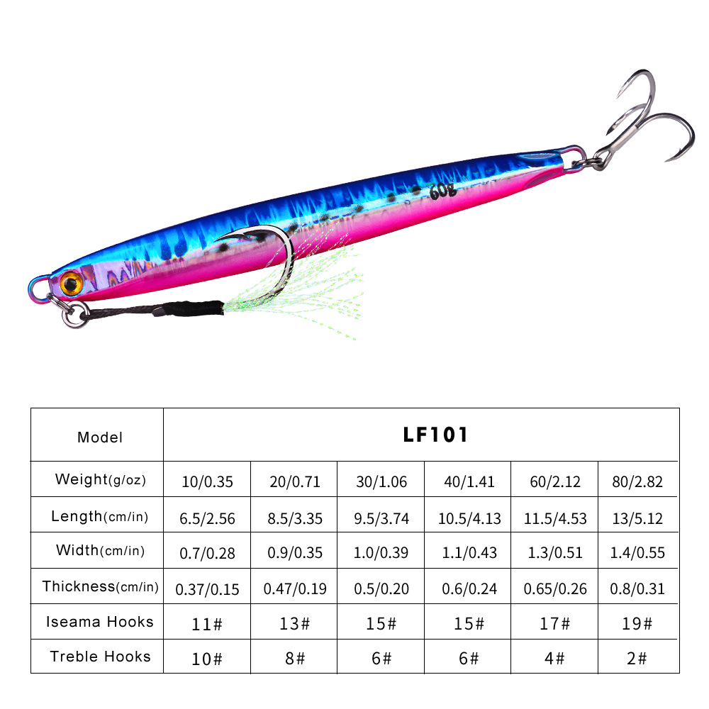 CHEERY 40g Metal Luminous Slow Pitch Fishing Jig Lure Deep Sinking Saltwater Lake Artificial Boat Jigging Lure Hook – Metal Jig – view 3