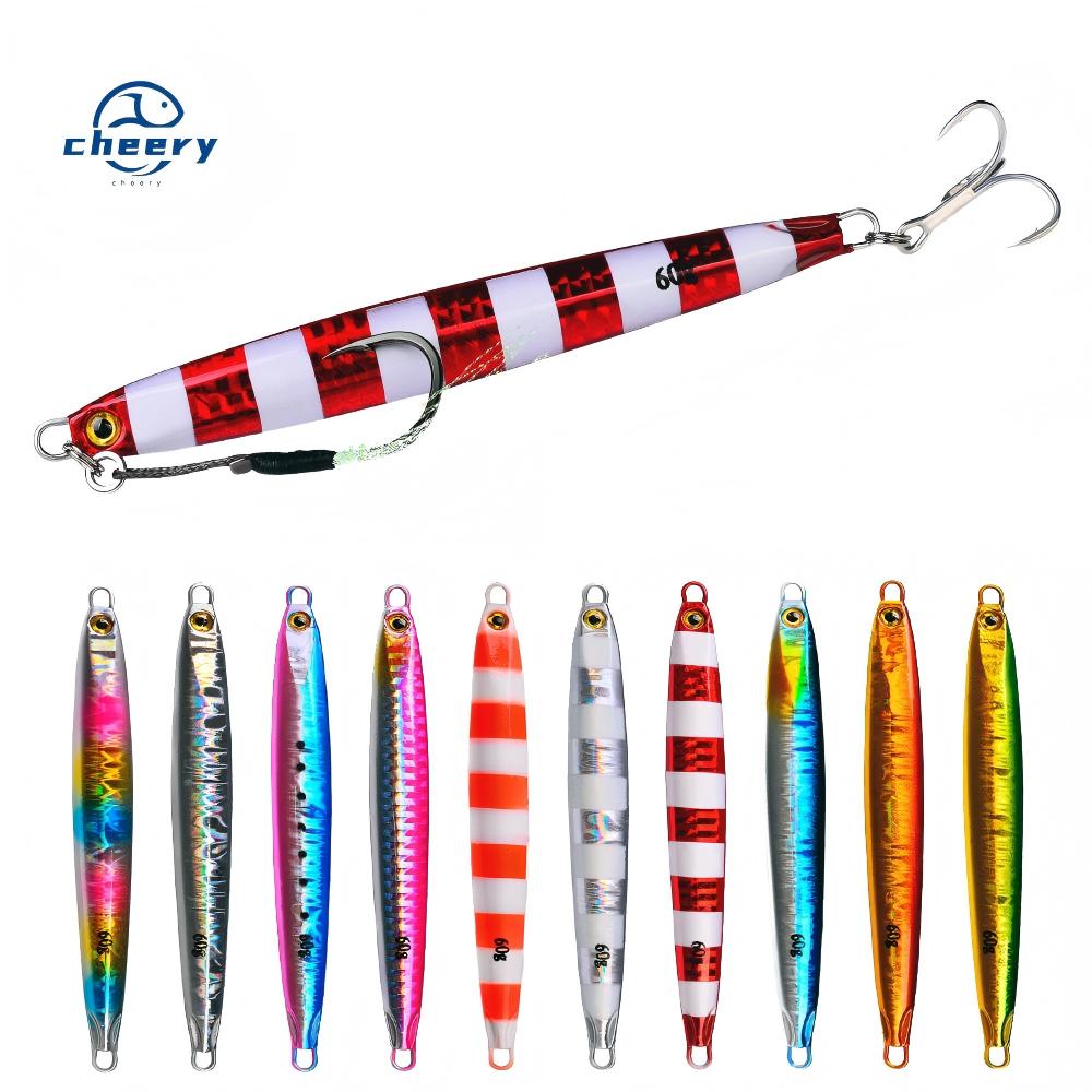 CHEERY 40g Metal Luminous Slow Pitch Fishing Jig Lure Deep Sinking Saltwater Lake Artificial Boat Jigging Lure Hook – Metal Jig – view 1