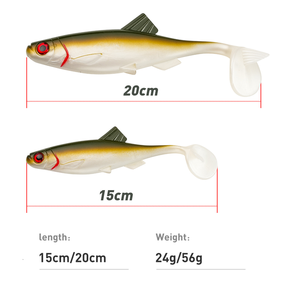 CHEERY Stainless Steel Printed T-tail Artificial Soft Bait 15cm/20cm Fish-Shaped Sea Fishing Hooks for Bass Float Bottom Fishing – Worms & Grubs – view 5