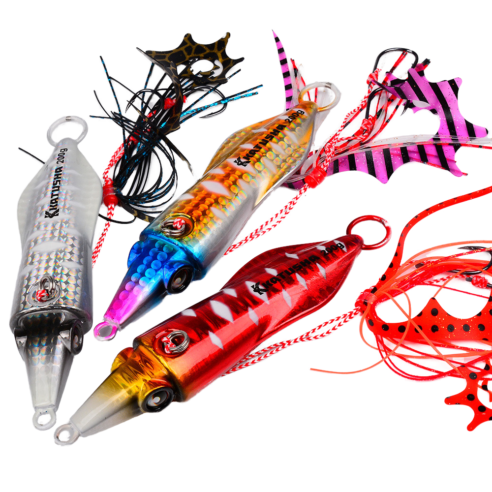 CHEERY Printed Big Hard Squid Shape Jig Fishing Lure Weights 40-200g Saltwater Lures Lead Bass Jigging Freshwater Hooks – Metal Jig – view 2