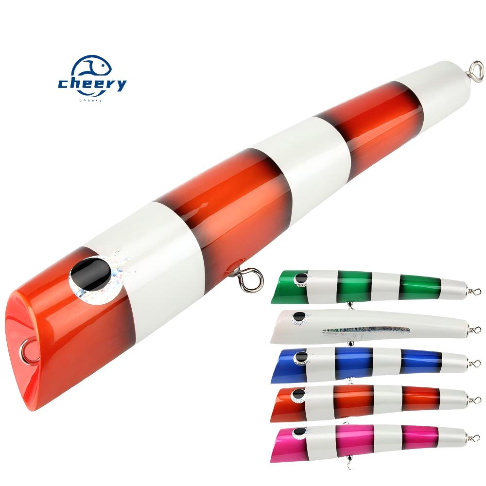 CHEERY 120g24cm Wooden Popper Lure for Saltwater Fish & Trout Floating Offshore Boat Trolling Artificial Hard Bait Without Hooks – Popper – view 1