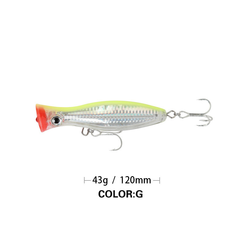 CHEERY Angle for 12cm/43g 8 Colors ABS Plastic Artificial Hard Bait Popper Fishing Lure Saltwater River Lures Snakehead Sea – Popper – view 4