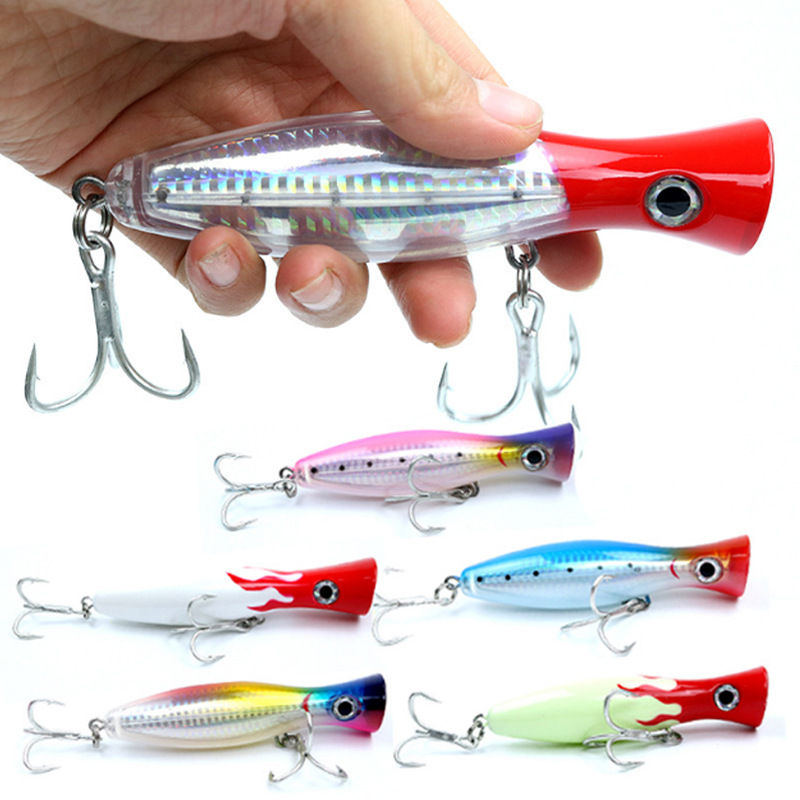 CHEERY Angle for 12cm/43g 8 Colors ABS Plastic Artificial Hard Bait Popper Fishing Lure Saltwater River Lures Snakehead Sea – Popper – view 5