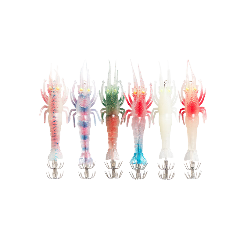 CHEERY 9.5g ABS Soft Shrimp Lure Squid Hook Double Umbrella Jig Hooks Saltwater & River Fishing Luminous Artificial Octopus Bait – Soft Lure – view 5