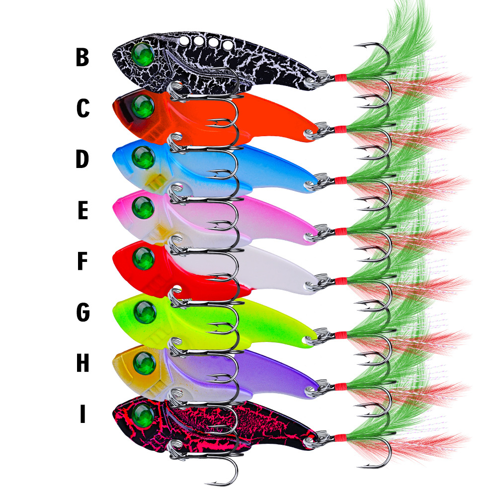 CHEERY 55mm 11gram Sink Vib Fishing Spinner Bait Blades 8 Color Meta Lure for Largemouth Trout for Ocean Boat River Lake Fishing – VIB – view 4