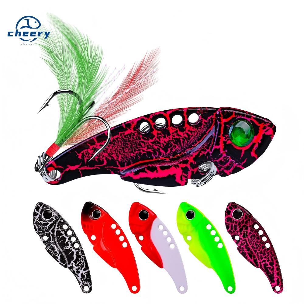 CHEERY 55mm 11gram Sink Vib Fishing Spinner Bait Blades 8 Color Meta Lure for Largemouth Trout for Ocean Boat River Lake Fishing – VIB – view 1