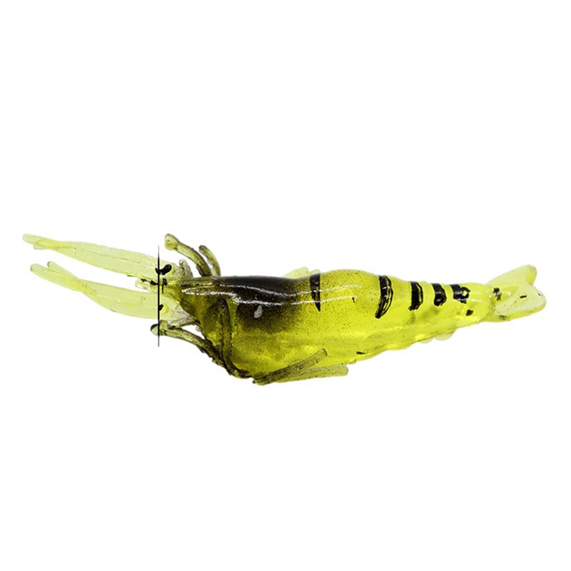 CHEERY 10pcs/bag T-BAIT SS-2 High Quality Luminous Soft Shrimp Artificial Bait Lures for Pike Bottom Fishing with Hooks – Worms & Grubs – view 5
