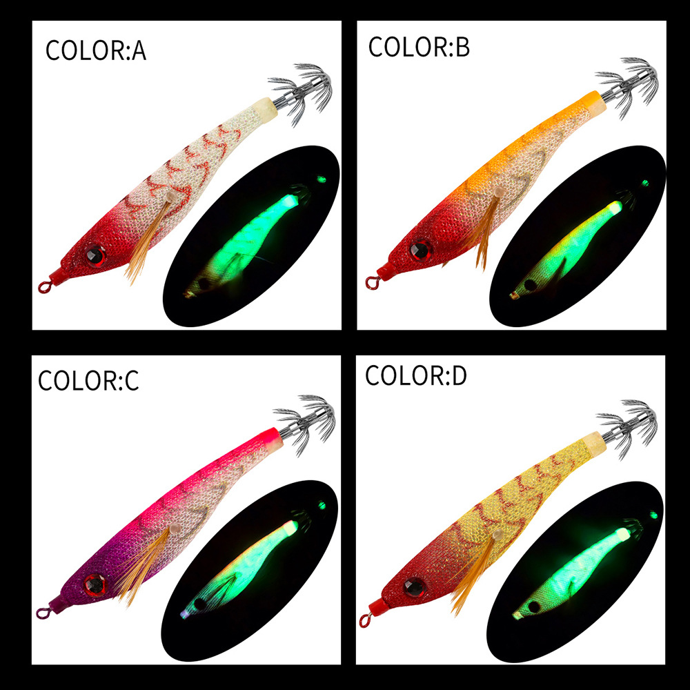 CHEERY Floating ABS Luminous Squid Jig Lure Midwater Baits Sea Fishing Saltwater Fish Target Species Shrimp Jigging Octopus – Wood Shrimp – view 3