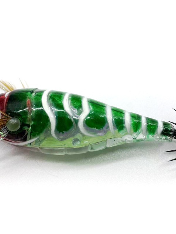 Cheery 7.5cm Glow Horizontal Shrimp Squid Lure ABS Sea Fishing Bait with Hooks for Saltwater Fish – Wood Shrimp – view 4