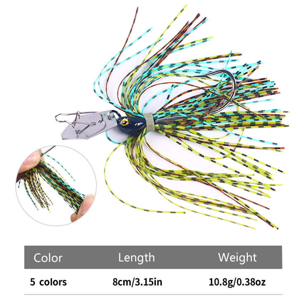 CHEERY High Quality 8CM 11.4G Chatterbait Lure 120mm Spinner Jig with Rubber Skirts for River and Stream Fishing – Hard Lure – view 4