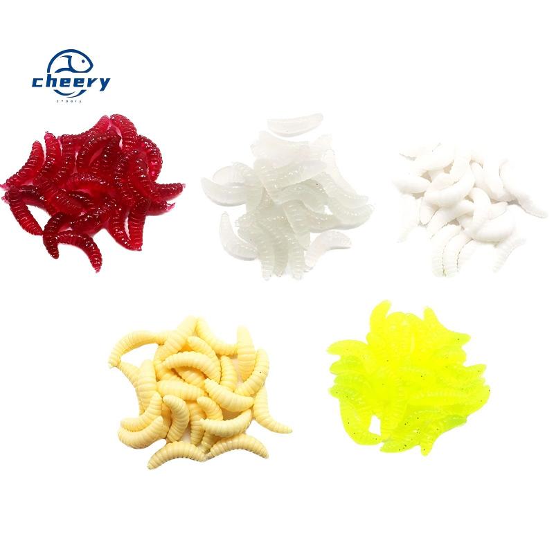 CHEERY Bulk Artificial Soft Bait Insect Bait Mixed Colors River Fishing Lures for Bass Crappie 2.4cm 0.4g – Worms & Grubs – view 1
