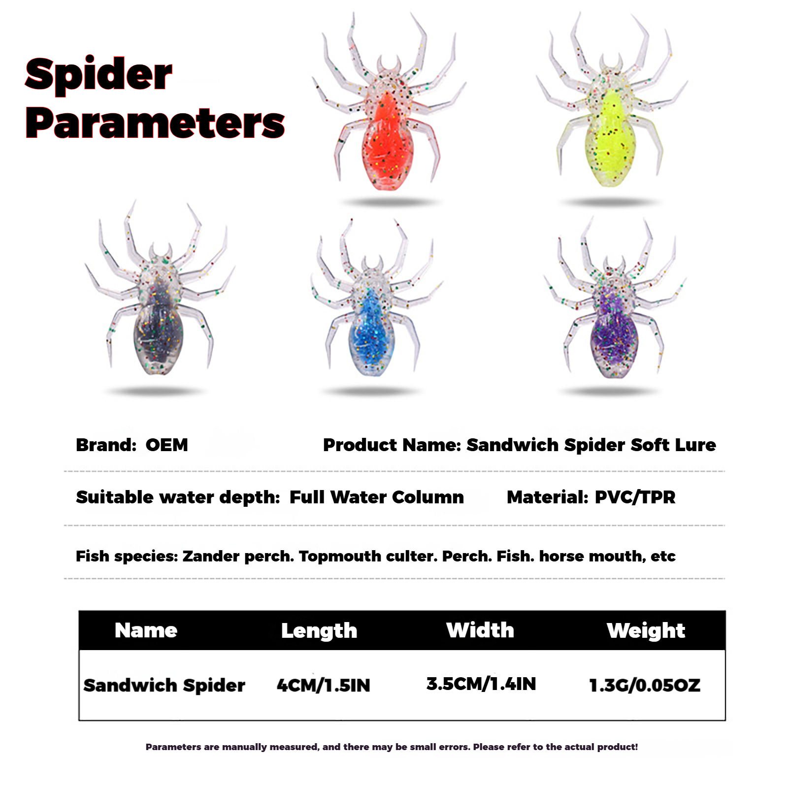 CHEERY 3.5cm1.3g Myriapod TPR Fishing Lure Multi-Legged Worm Silicone Soft Plastic Bait Spider Lures by Brand Name – Soft Lure – view 5