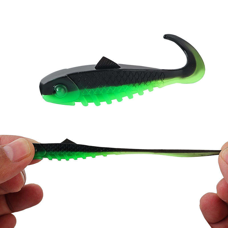 CHEERY 5.5cm 2g Drop Shot Floating Ribbed Paddle Tail Soft Plastic Lure PVC Artificial Bait for Bass Fishing – Worms & Grubs – view 5