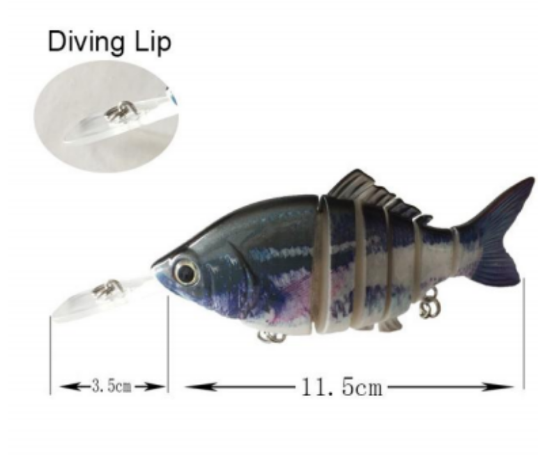 Multi-jointed Deep Diving Minnow with Long Lip, Sinking Long Cast Hard Lure for Topmouth Culter Bass Mandarin Fish – Swimbait – view 2